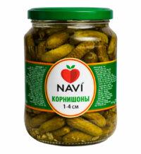 Корнишоны маринованные 670 мл (1–4 см) — идеальные огурчики для бургеров, закусок и гарниров